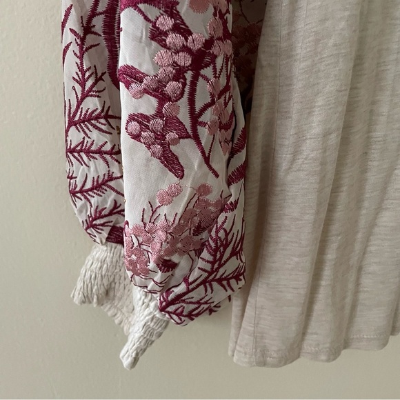 Torrid Women's Floral Blouse - Cream and Pink - Picture 3 of 8